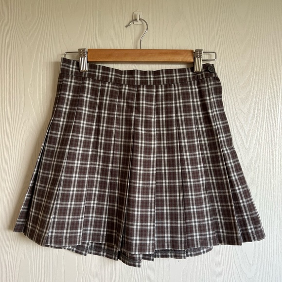 Aerie pleated plaid mini skirt, Size Small - Picture 2 of 7